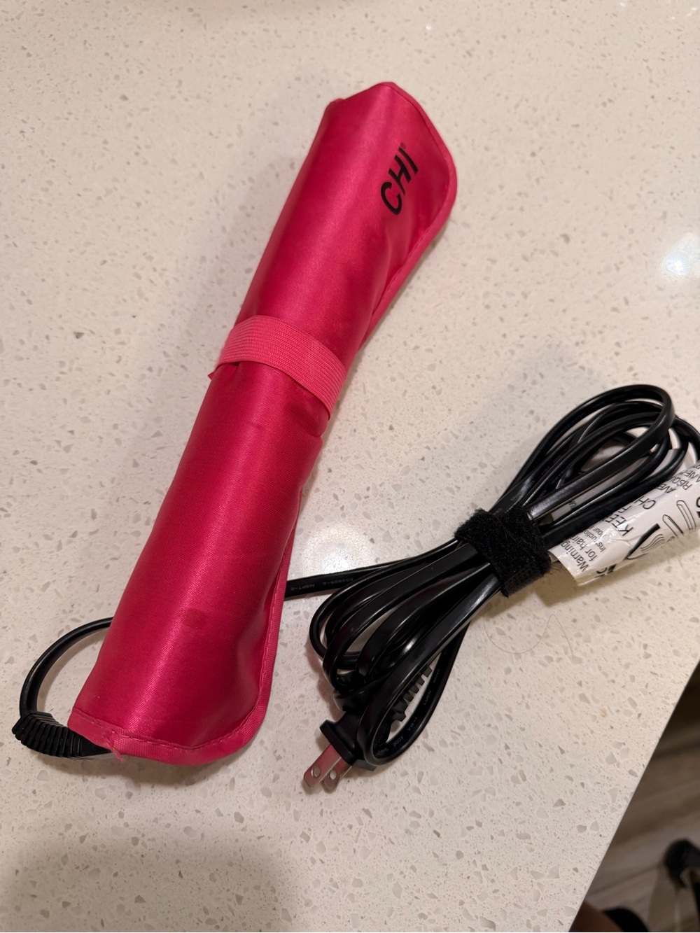 CHI Hot Pink Travel Hair Straightener with Protective Pouch